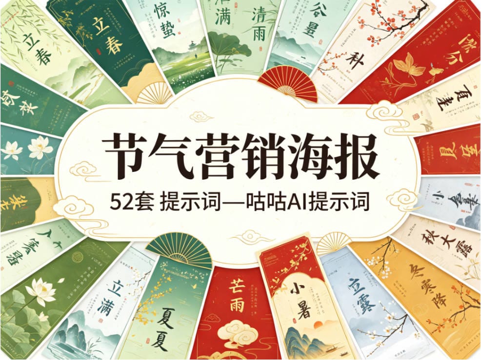 节气营销海报 | 52套 提示词prompt