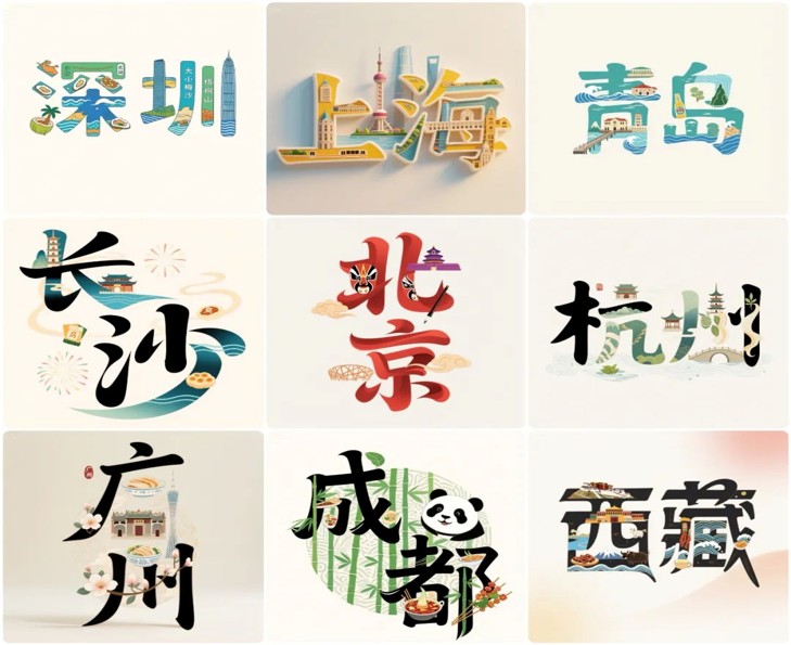 城市名称创意提示词